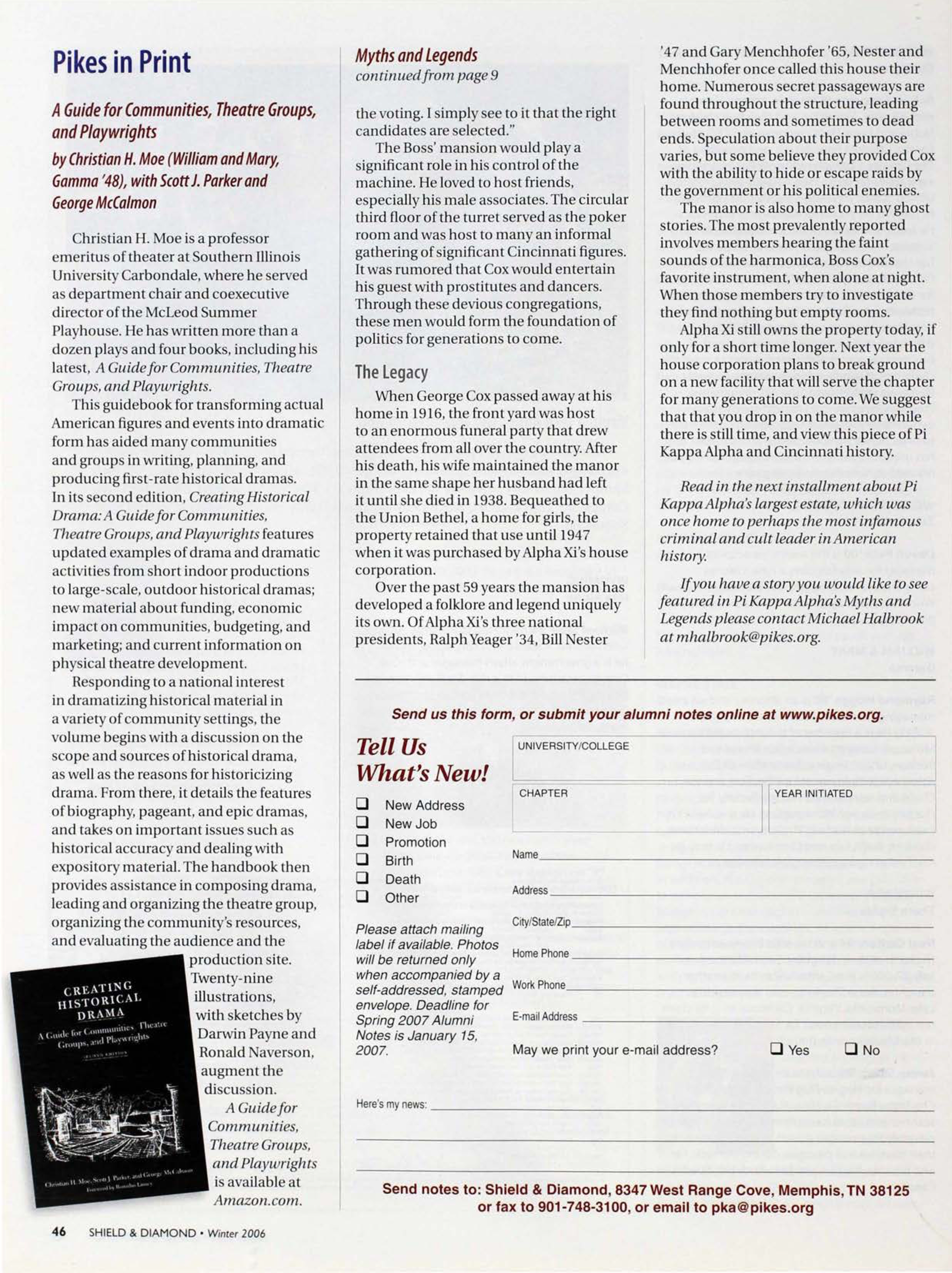 Pikes In Print, Winter 2006, Continued